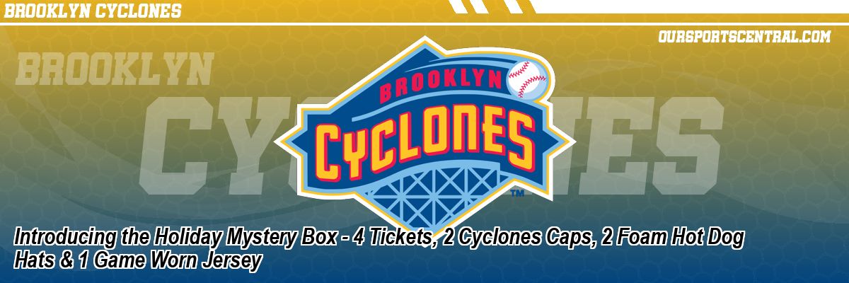 Introducing the Holiday Mystery Box - 4 Tickets, 2 Cyclones Caps, 2 Foam Hot Dog Hats & 1 Game Worn Jersey