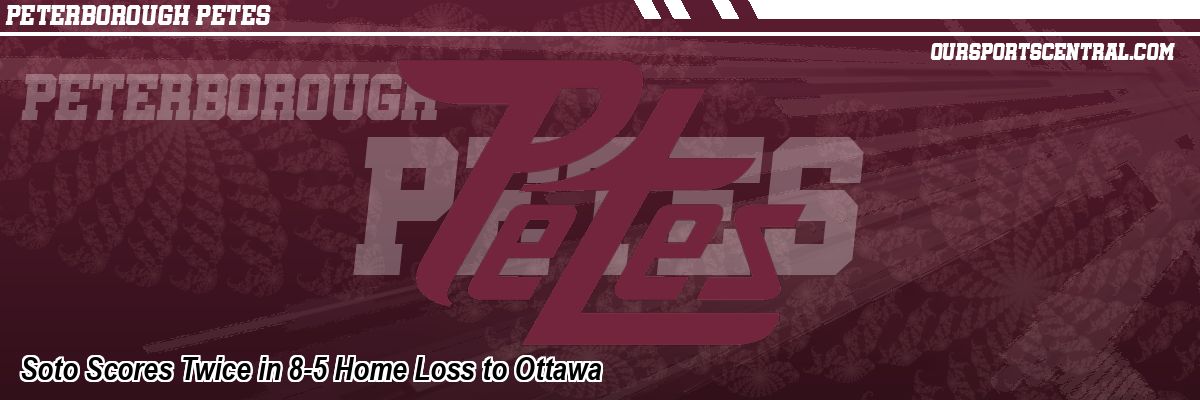 Soto Scores Twice in 8-5 Home Loss to Ottawa