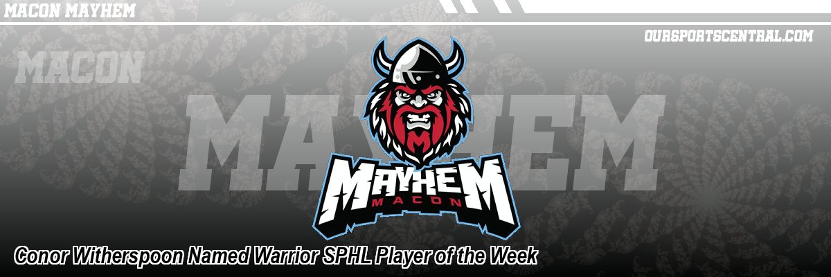 Conor Witherspoon Named Warrior SPHL Player of the Week