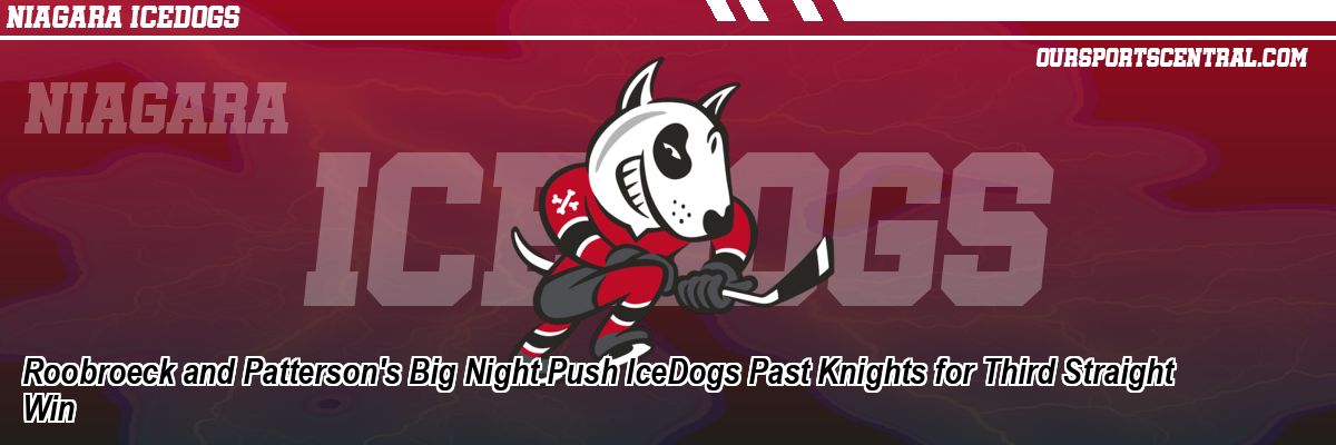 Roobroeck and Patterson's Big Night Push IceDogs Past Knights for Third Straight Win