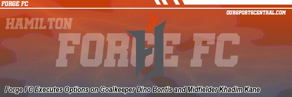 Forge FC Executes Options on Goalkeeper Dino Bontis and Midfielder Khadim Kane