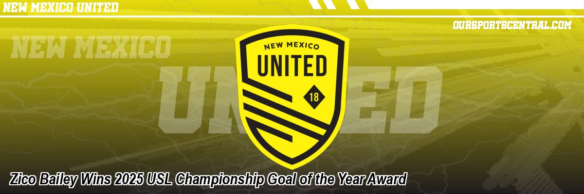 Zico Bailey Wins 2025 USL Championship Goal of the Year Award