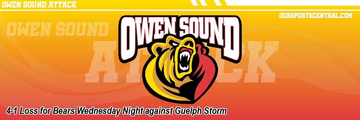 4-1 Loss for Bears Wednesday Night against Guelph Storm