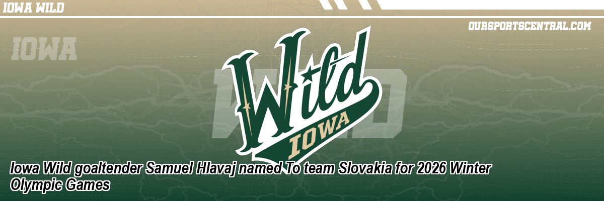 Iowa Wild goaltender Samuel Hlavaj named To team Slovakia for 2026 Winter Olympic Games