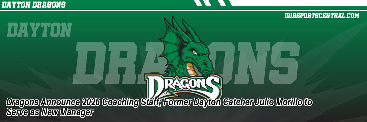 Dragons Announce 2026 Coaching Staff; Former Dayton Catcher Julio Morillo to Serve as New Manager