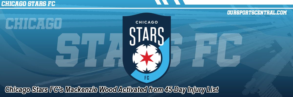 Chicago Stars FC's Mackenzie Wood Activated from 45-Day Injury List