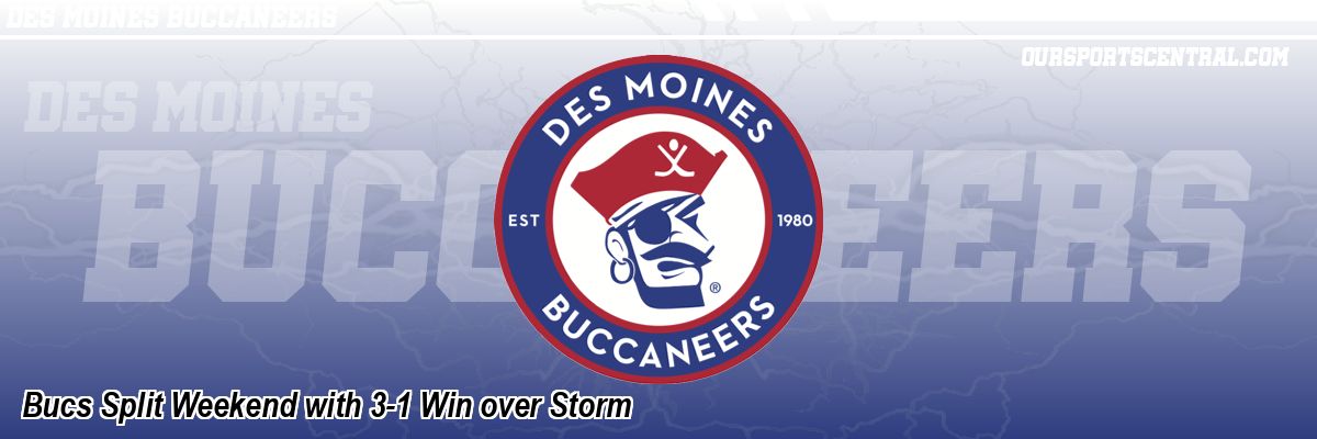 Bucs Split Weekend with 3-1 Win over Storm