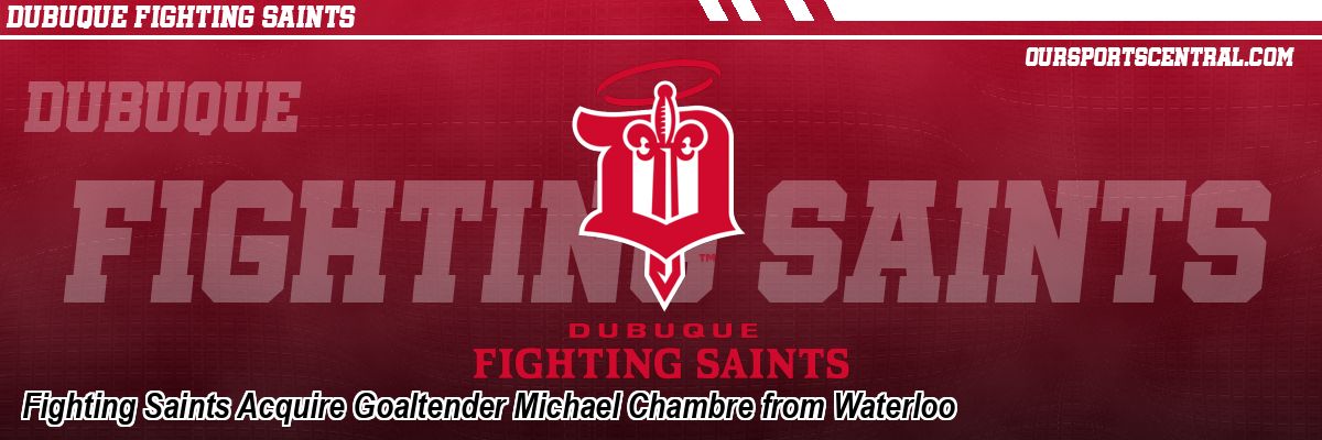 Fighting Saints Acquire Goaltender Michael Chambre from Waterloo