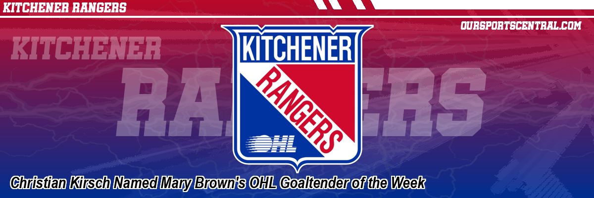 Christian Kirsch Named Mary Brown's OHL Goaltender of the Week