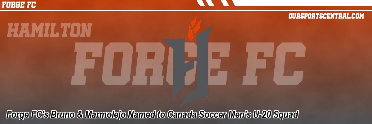 Forge FC's Bruno & Marmolejo Named to Canada Soccer Men's U-20 Squad