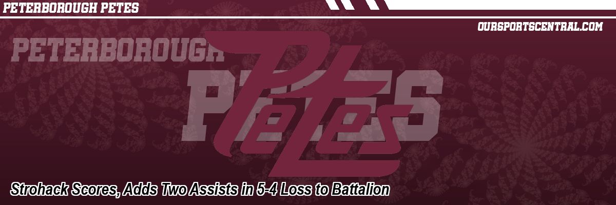 Strohack Scores, Adds Two Assists in 5-4 Loss to Battalion