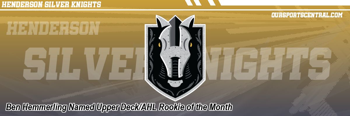 Ben Hemmerling Named Upper Deck/AHL Rookie of the Month