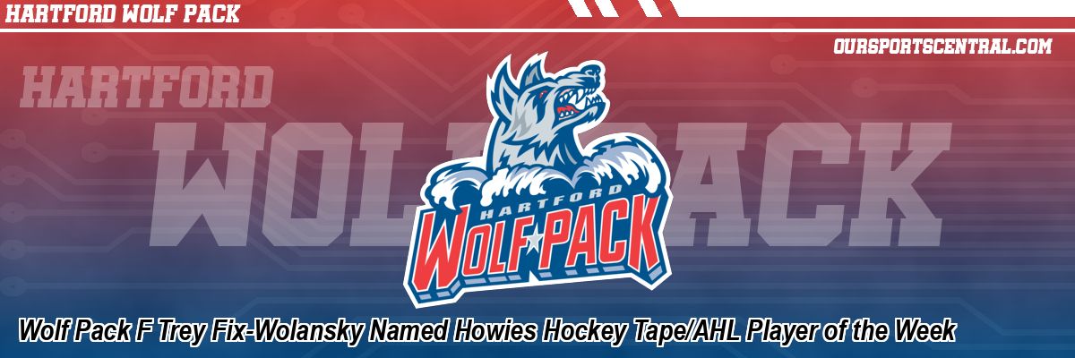 Wolf Pack F Trey Fix-Wolansky Named Howies Hockey Tape/AHL Player of the Week