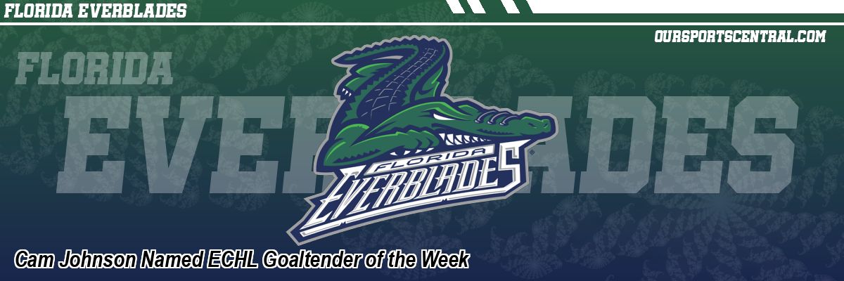 Cam Johnson Named ECHL Goaltender of the Week