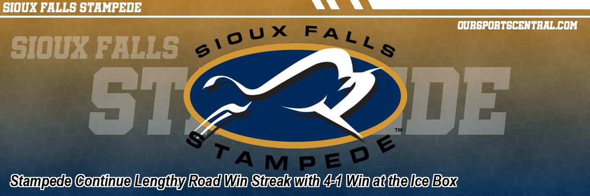 Stampede Continue Lengthy Road Win Streak with 4-1 Win at the Ice Box