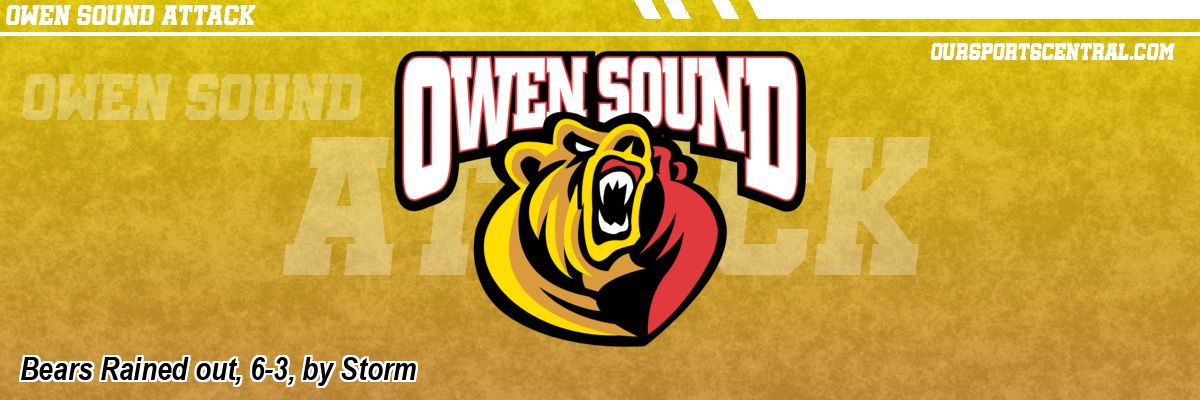 Bears Rained out, 6-3, by Storm