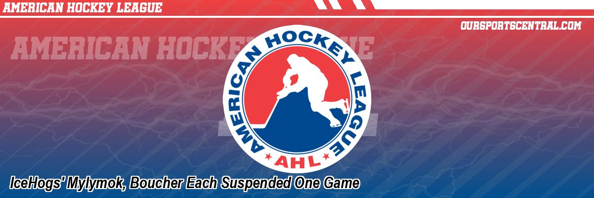IceHogs' Mylymok, Boucher Each Suspended One Game