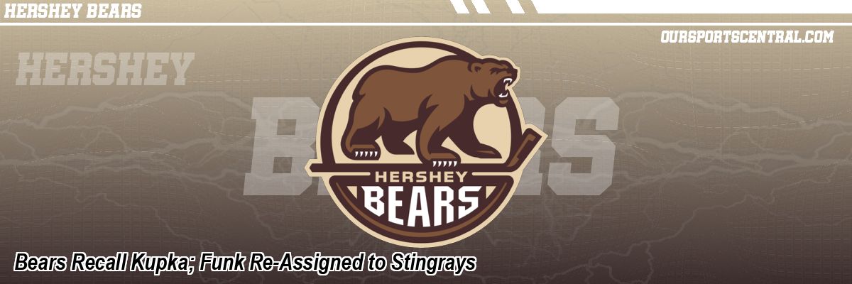 Bears Recall Kupka; Funk Re-Assigned to Stingrays