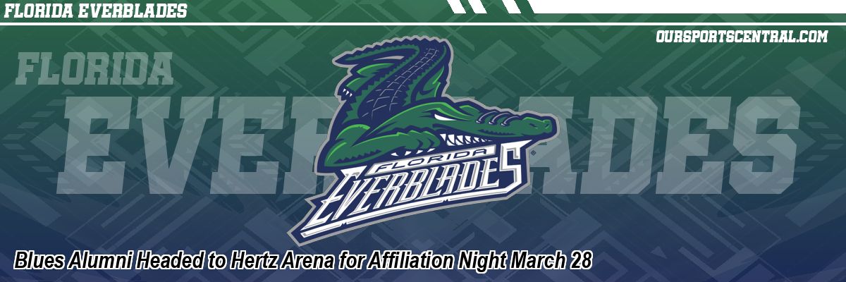 Blues Alumni Headed to Hertz Arena for Affiliation Night March 28