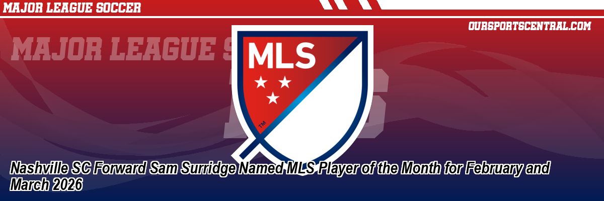 Nashville SC Forward Sam Surridge Named MLS Player of the Month for February and March 2026
