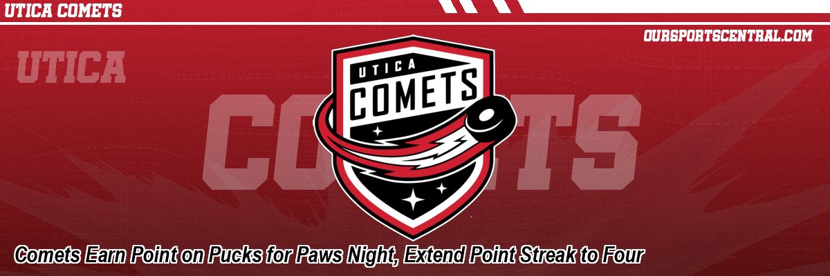 Comets Earn Point on Pucks for Paws Night, Extend Point Streak to Four
