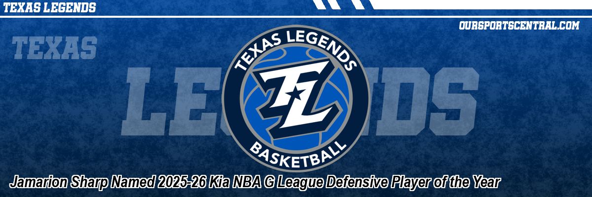 Jamarion Sharp Named 2025-26 Kia NBA G League Defensive Player of the Year