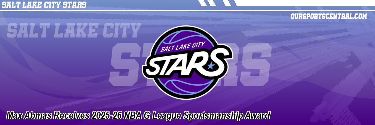 Max Abmas Receives 2025-26 NBA G League Sportsmanship Award
