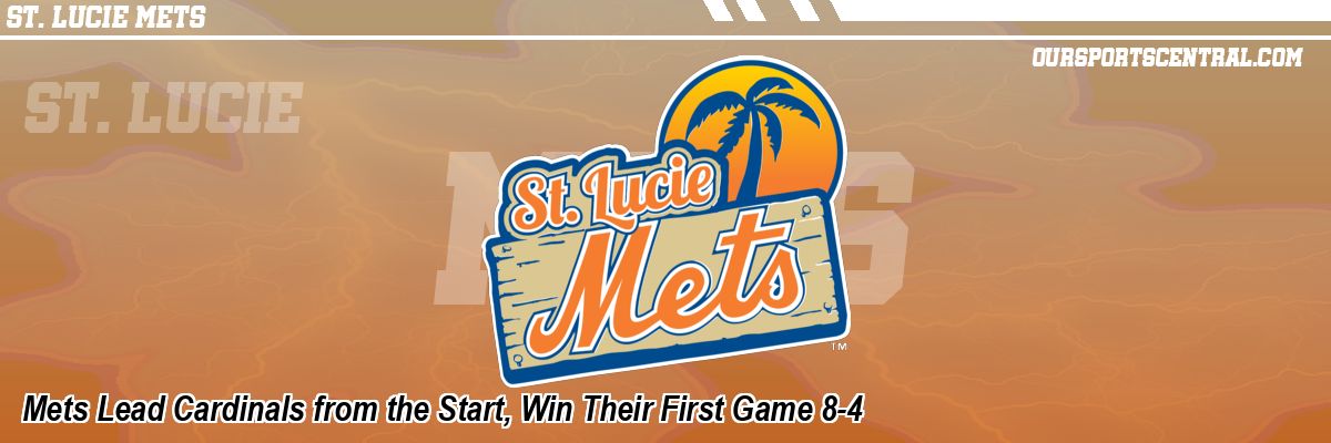 Mets Lead Cardinals from the Start, Win Their First Game 8-4