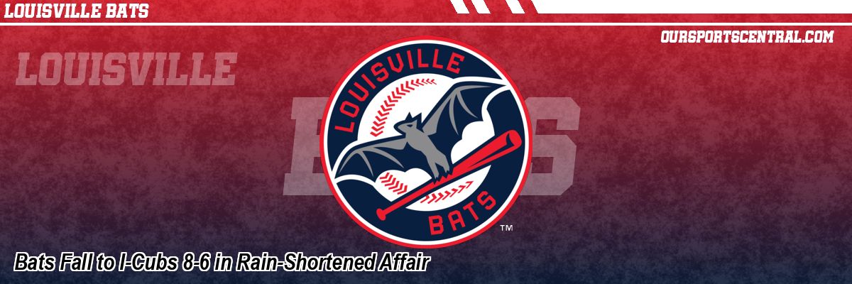 Bats Fall to I-Cubs 8-6 in Rain-Shortened Affair