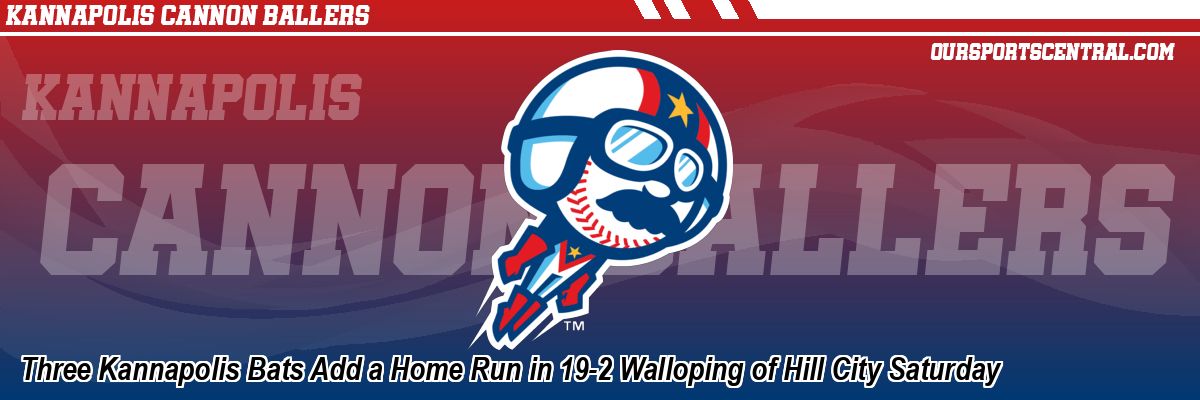 Three Kannapolis Bats Add a Home Run in 19-2 Walloping of Hill City Saturday