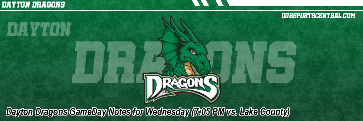 Dayton Dragons GameDay Notes for Wednesday (7:05 PM vs. Lake County)
