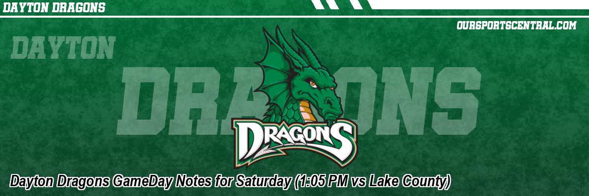 Dayton Dragons GameDay Notes for Saturday (1:05 PM vs Lake County)