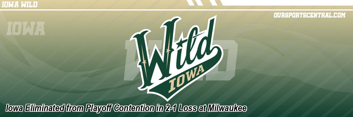 Iowa Eliminated from Playoff Contention in 2-1 Loss at Milwaukee