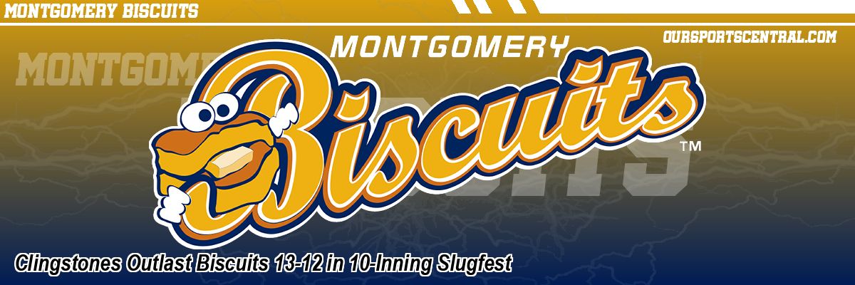 Clingstones Outlast Biscuits 13-12 in 10-Inning Slugfest