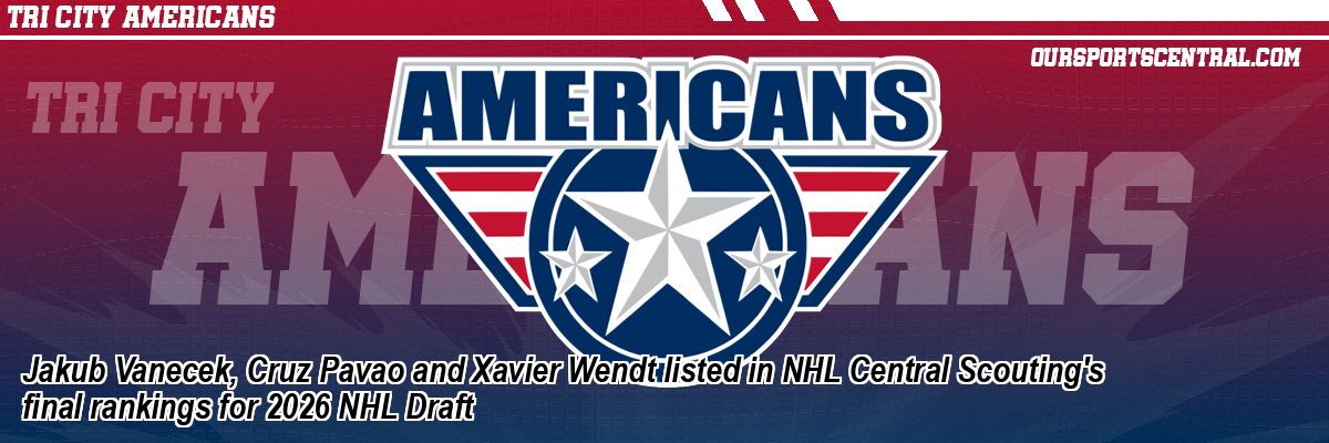 Jakub Vanecek, Cruz Pavao and Xavier Wendt listed in NHL Central Scouting's final rankings for 2026 NHL Draft