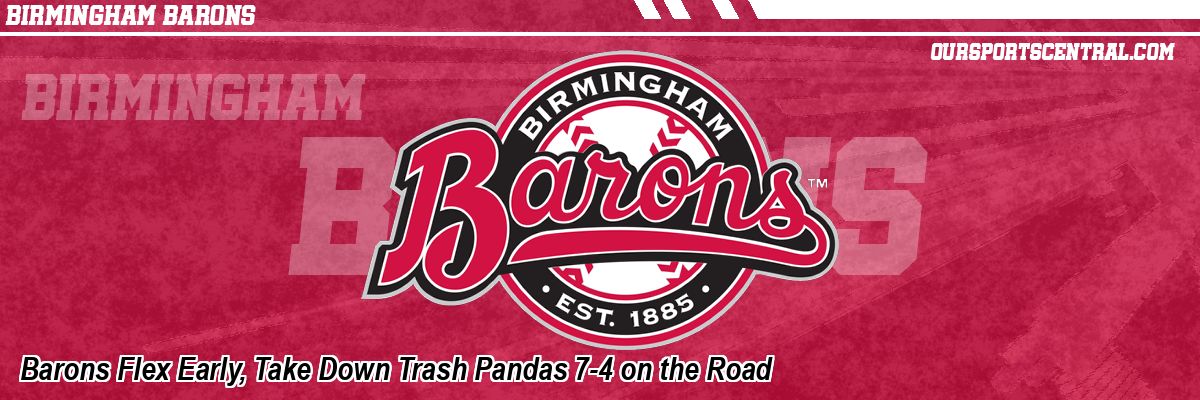 Barons Flex Early, Take Down Trash Pandas 7-4 on the Road