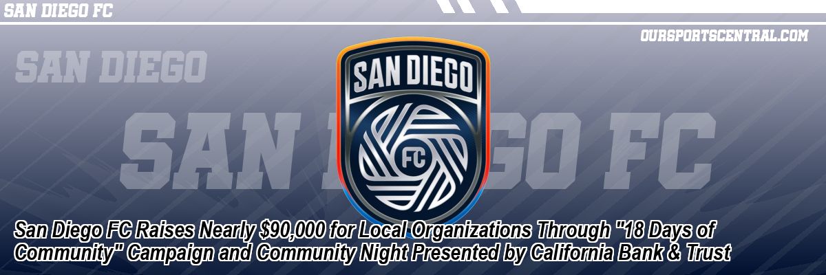 San Diego FC Raises Nearly $90,000 for Local Organizations Through 