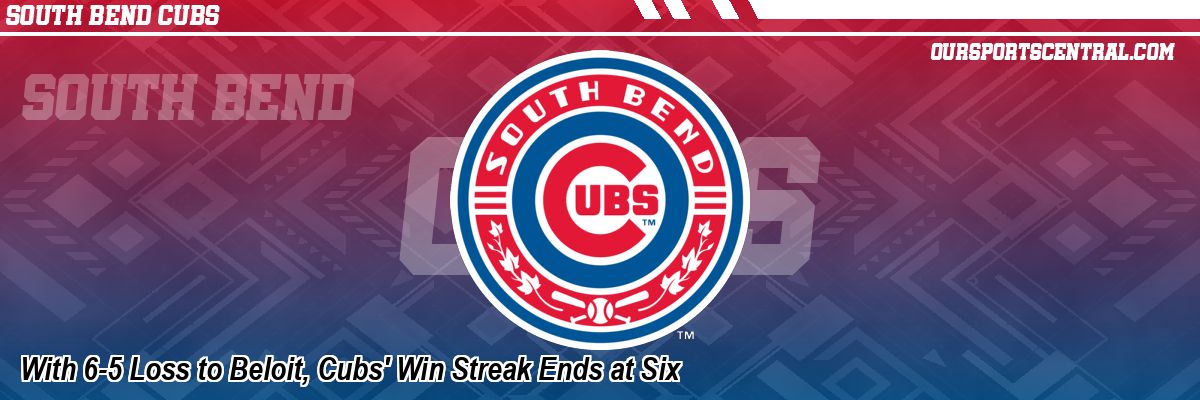 With 6-5 Loss to Beloit, Cubs' Win Streak Ends at Six