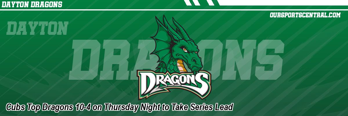 Cubs Top Dragons 10-4 on Thursday Night to Take Series Lead