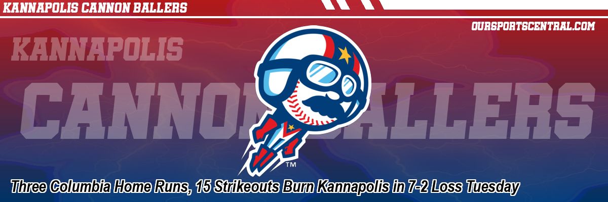 Three Columbia Home Runs, 15 Strikeouts Burn Kannapolis in 7-2 Loss Tuesday