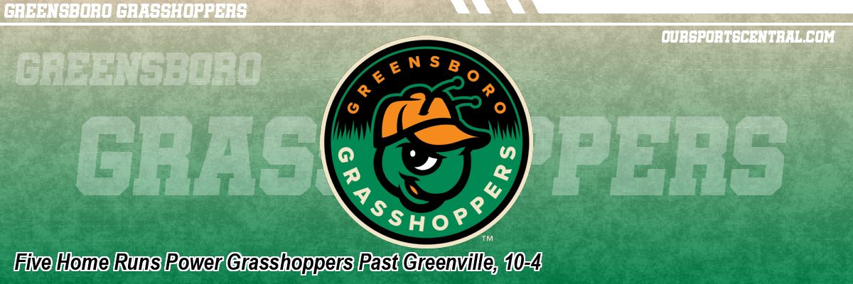 Five Home Runs Power Grasshoppers Past Greenville, 10-4