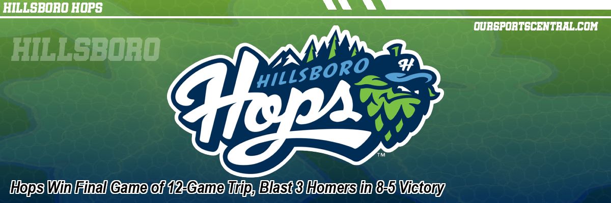 Hops Win Final Game of 12-Game Trip, Blast 3 Homers in 8-5 Victory