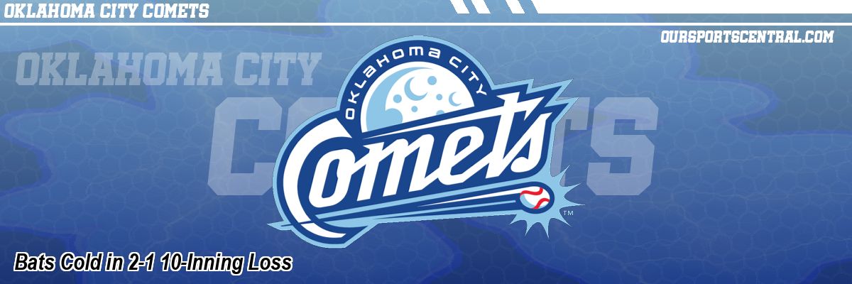 Bats Cold in 2-1 10-Inning Loss