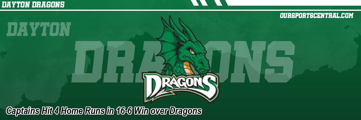 Captains Hit 4 Home Runs in 16-6 Win over Dragons