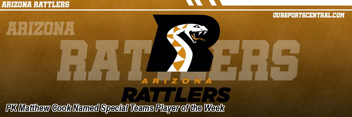PK Matthew Cook Named Special Teams Player of the Week