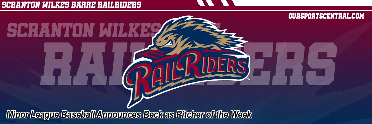Minor League Baseball Announces Beck as Pitcher of the Week