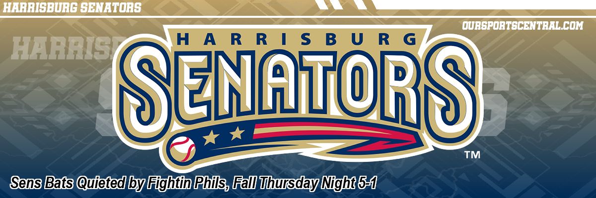 Sens Bats Quieted by Fightin Phils, Fall Thursday Night 5-1