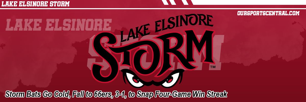 Storm Bats Go Cold, Fall to 66ers, 3-1, to Snap Four-Game Win Streak