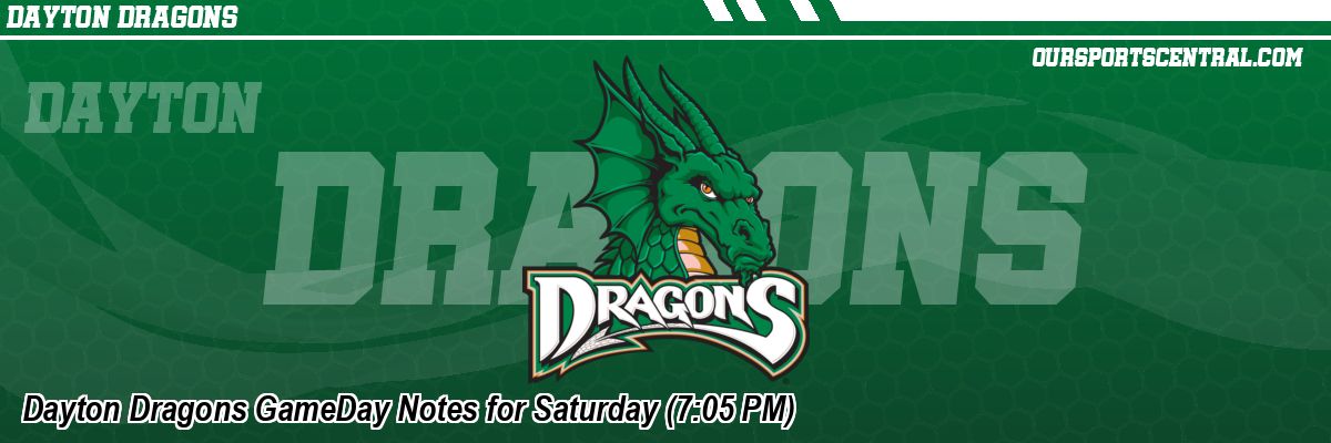 Dayton Dragons GameDay Notes for Saturday (7:05 PM)