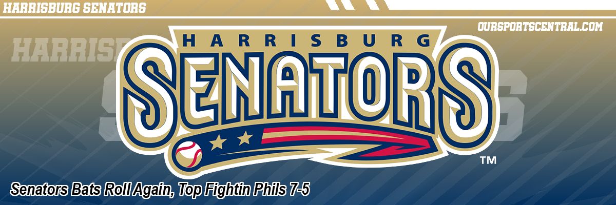 Senators Bats Roll Again, Top Fightin Phils 7-5